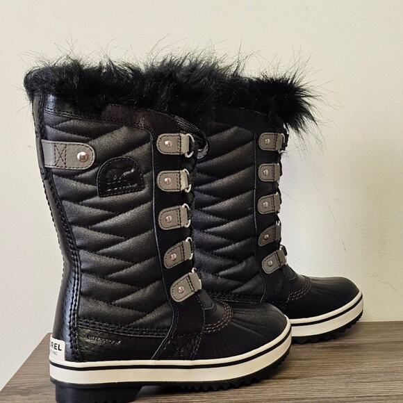 Sorel Youth Waterproof Tofino II Tall Boots Girls Size 1 Black/ Quarry NWT - Picture 6 of 10